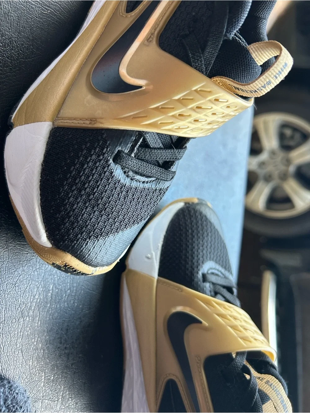 Nike Kids Black and Gold Sneakers